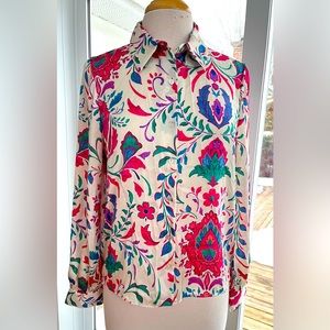 Women's Zara Shirt With Multicolored Floral Print | Shirts And Blouses